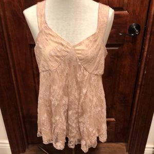 NWOT long strap soft lace top